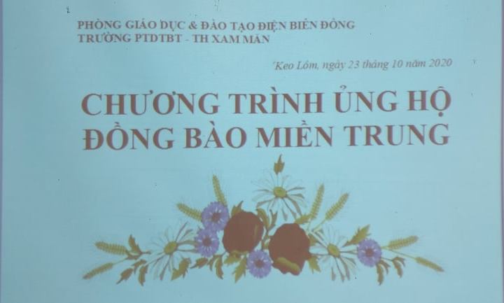 Trường PTDTBT-TH Xam Măn quyên góp ủng hộ đồng bào miền Trung